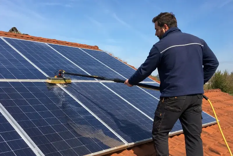 Nettoyage et entretien de panneaux solaires à Maen Roch